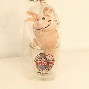 New Old Stock Bubba Gump Shot Glass & Shrimp Plush Baltimore Restaurant & Market